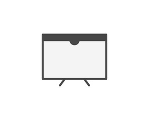 Line Computer icon isolated on white background. Outline symbol for website design, mobile application, ui. Electronics pictogram. Vector illustration, editorial stroсk. 