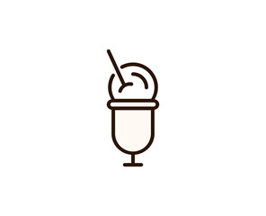 Icecream flat icon. Single high quality outline symbol for web design or mobile app.  Holidays thin line signs for design logo, visit card, etc. Outline pictogram EPS10