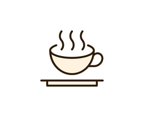 Cup of tea or coffee flat icon. Single high quality outline symbol for web design or mobile app.  Holidays thin line signs for design logo, visit card, etc. Outline pictogram EPS10