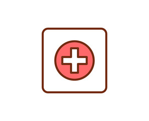 Cross flat icon. Thin line signs for design logo, visit card, etc. Single high-quality outline symbol for web design or mobile app. Medical outline pictogram.