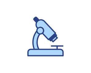 Microscope flat icon. Thin line signs for design logo, visit card, etc. Single high-quality outline symbol for web design or mobile app. Medical outline pictogram.