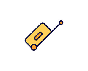 Suitcase line icon. Vector symbol in trendy flat style on white background. Travel sing for design.