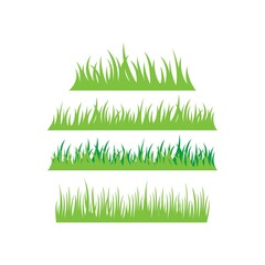 Green Grass logo template vector icon illustration