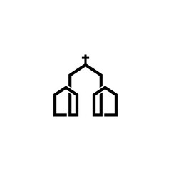 Church logo template vector icon illustration