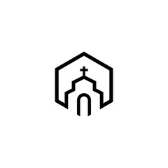 Church logo template vector icon illustration