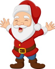 Cartoon santa claus waving hand