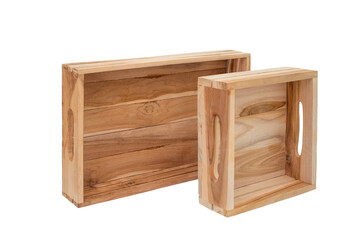Two wooden box isolated