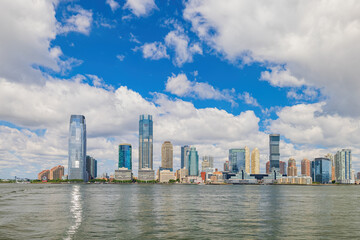 Sunny view of the Jersey City skyline