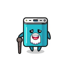 cute power bank grandpa is holding a stick