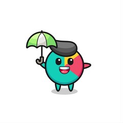 cute chart illustration holding an umbrella