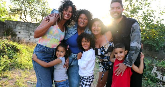 Hispanic family together, Brazilian south american people
