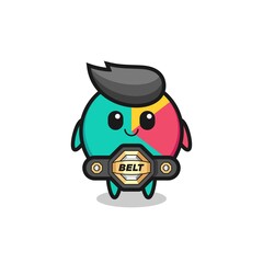 the MMA fighter chart mascot with a belt