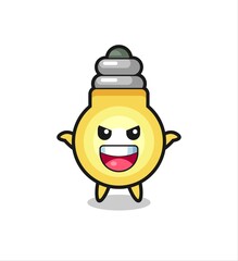 Fototapeta premium the illustration of cute light bulb doing scare gesture