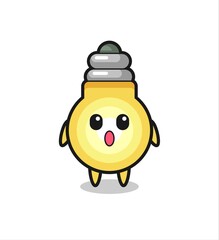the amazed expression of the light bulb cartoon