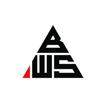 BWS triangle letter logo design with triangle shape. BWS triangle logo design monogram. BWS triangle vector logo template with red color. BWS triangular logo Simple, Elegant, and Luxurious Logo. BWS 
