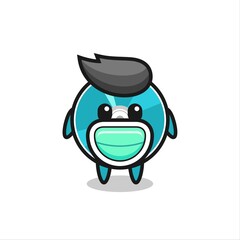 cute optical disc cartoon wearing a mask