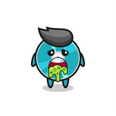 the cute optical disc character with puke