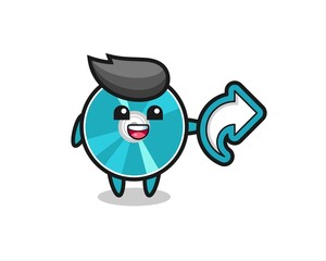 Obraz premium cute optical disc hold social media share symbol