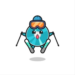 optical disc mascot character as a ski player