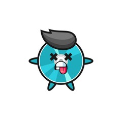 character of the cute optical disc with dead pose