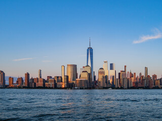Fototapeta na wymiar Sunny view of the famous Manhattan skyline