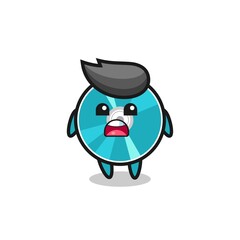 optical disc illustration with apologizing expression, saying I am sorry