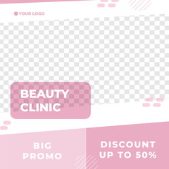 Beauty Clinic service sale discount poster social media post template modern minimalis style