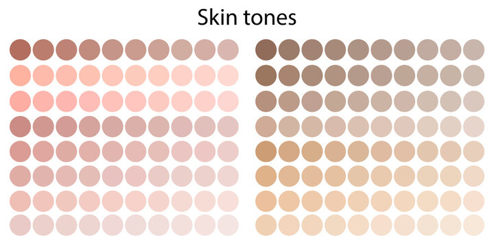 colorful skin tones palette. Beige tones palette. Colorful palette. Pastel color. Vector illustration. Stock image.
