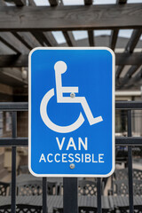 Portrait of a handicapped parking accessibility signage