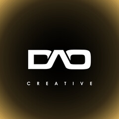 DAO Letter Initial Logo Design Template Vector Illustration - obrazy, fototapety, plakaty