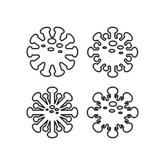 covid-19. Coronavirus 2019-nCoV vector illustration. Coronavirus icon. corona icon line art. black color on white background isolated. virus attack. influenza pandemic. the virion of Corona-virus.