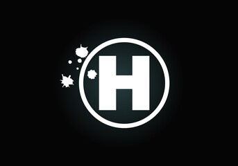 Obraz premium Initial H monogram letter alphabet in a circle with brush splash. Font emblem. Modern vector logo design for painting business and company identity.