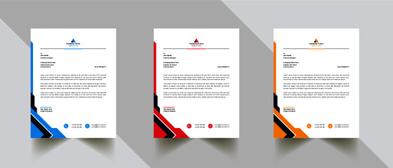 Modern And Clean Letterhead Design Template Business Style Professional Template Design Creative Business Letterhead Design Template for your business, with color variation 