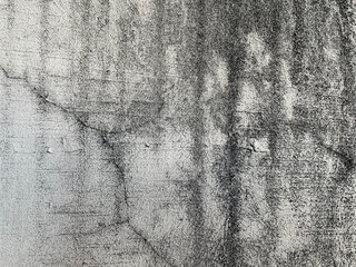 Obraz premium Cement wall background texture. An old gray wall with black cracks and white paint stains.