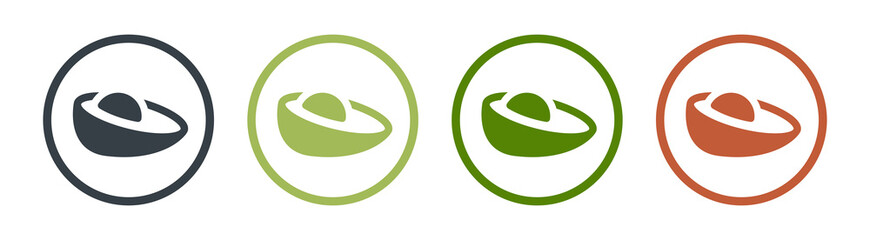 Half avocado icon isolated on white background.