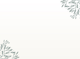 Abstract creative universal artistic templates with floral flower leaves beige background. Suit for wedding, party, and universal greeting card
