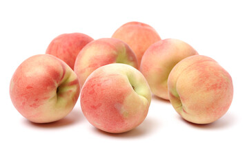 ripe peach on white background