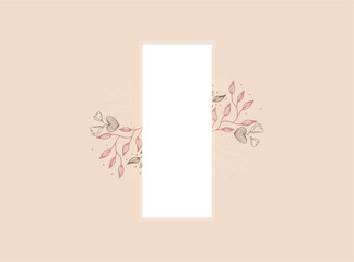 minimal background in pink brown gold pastel rustic boho flowers