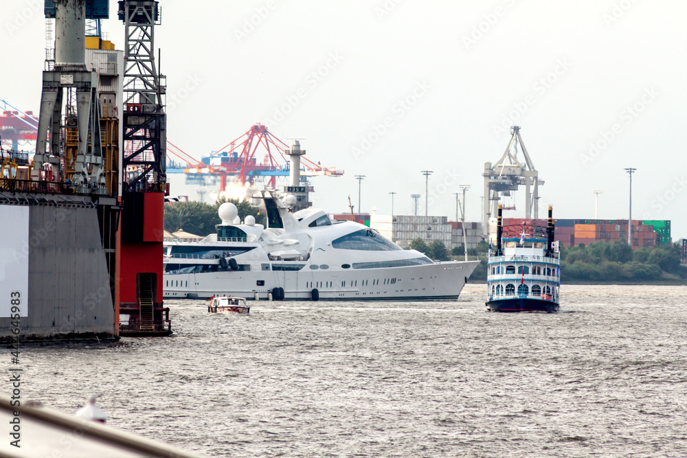 Canvas Prints Superyacht on trial mission