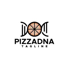 combination of a dna shape and a pizza, good for pizzeria, italian restaurant or cafe logo or any business who related with pizza
