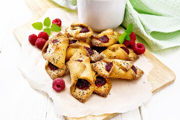 Cookies with raspberries on board