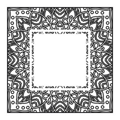 black and white frame with ornament