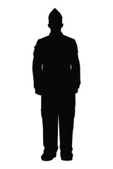 Air force fighter pilot silhouette vector on white background
