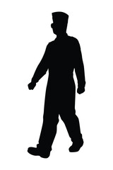 Air force fighter pilot silhouette vector on white background