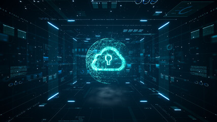 Cloud computing and Big data concept. 5G connectivity of digital data and futuristic information. Abstract hi-speed internet of things IOT  big data cloud computing.