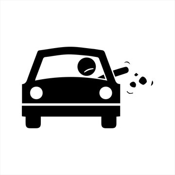 Driver littering icon, vector and glyph