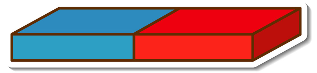 Sticker magnet bar on white background