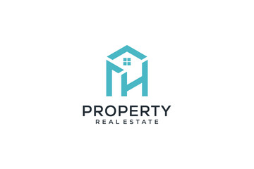 Letter H Real Estate Logo. Construction Architecture Building Logo Design Template Element