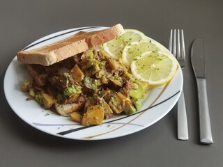 beef steak with salad