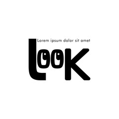 simple lookup logo template in black color